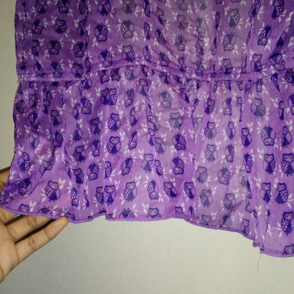 Purple Ruffle Bottom Blouse - Picture 8 of 8